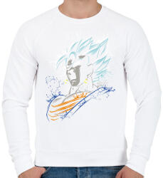 printfashion Dragonball - Vegito blue - Férfi pulóver - Fehér (15854562)