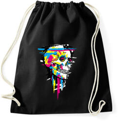 printfashion Színes koponya - Sportzsák, Tornazsák - Fekete (383434)