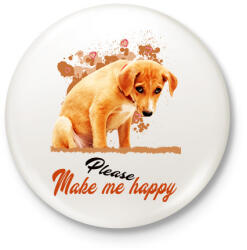 printfashion please make me happy - Kitűző, hűtőmágnes - Fehér (10345714)