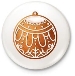 printfashion Mézeskalács gömb - Kitűző, hűtőmágnes - Fehér (11222925)