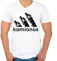 printfashion Kamionos - Férfi V-nyakú póló - Fehér (4694223)