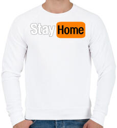 printfashion Stay home - Férfi pulóver - Fehér (2793858)