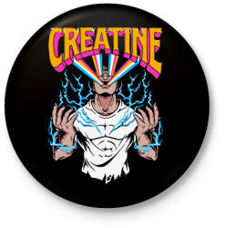 printfashion Kreatin - Kitűző, hűtőmágnes - Fekete (14560682)
