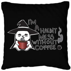 printfashion halloween kávészellem - Párnahuzat, Díszpárnahuzat - Fekete (14457941)