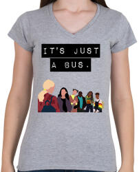 printfashion It's just a bus. - Női V-nyakú póló - Sport szürke (2231807)