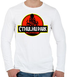printfashion Cthulhu Park - Férfi hosszú ujjú póló - Fehér (5005330)