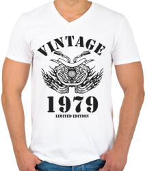printfashion 1979 - Férfi V-nyakú póló - Fehér (6216817)