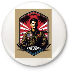 printfashion Top Gun - Kitűző, hűtőmágnes - Fehér (15666325)