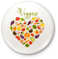 printfashion Zöldségek - Kitűző, hűtőmágnes - Fehér (14499299)