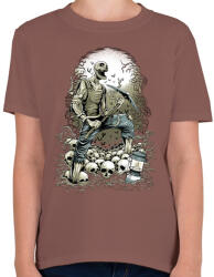 printfashion Horror bányász - Gyerek póló - Mogyoróbarna (84928)