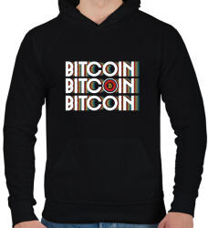 printfashion BITCOIN 4 EVER 54 - Férfi kapucnis pulóver - Fekete (6119365)