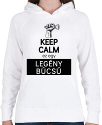printfashion Keep calm ez egy legénybúcsú - Női kapucnis pulóver - Fehér (6208485)