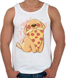 printfashion Kutya pizzával - Férfi atléta - Fehér (12099434)