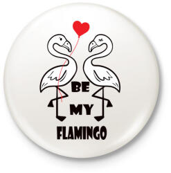 printfashion Be my flamingoo - Kitűző, hűtőmágnes - Fehér (3083589)