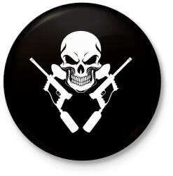 printfashion PaintBall - Kitűző, hűtőmágnes - Fekete (3103865)