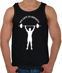 printfashion We lift in society - Férfi atléta - Fekete (6607689)