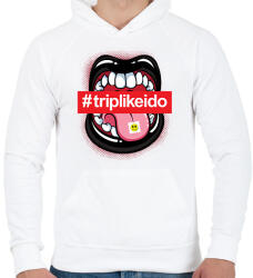 printfashion Nyelv - Férfi kapucnis pulóver - Fehér (804477)