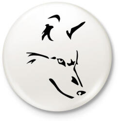 printfashion Farkas - Kitűző, hűtőmágnes - Fehér (5037147)