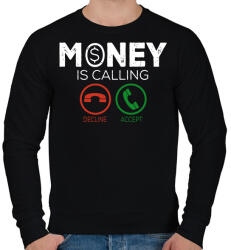printfashion Money is callin - Férfi pulóver - Fekete (2204838)