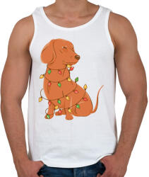 printfashion Karácsonyi tacskó - Férfi atléta - Fehér (14107553)