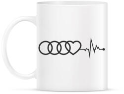 printfashion AUDI logo szürke - Bögre - Fehér (5364285)
