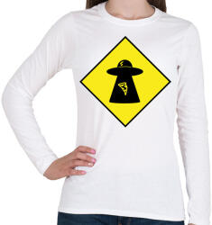 printfashion Űrlény - Női hosszú ujjú póló - Fehér (4893298)