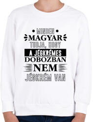 printfashion Minden magyar tudja - Gyerek pulóver - Fehér (7414776)