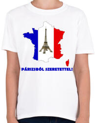 printfashion Párizsból szeretettel! - Gyerek póló - Fehér (1304931)