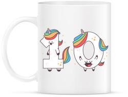 printfashion 10 éves unikornis - Bögre - Fehér (11810247)