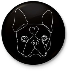 printfashion Vonalas Boston terrier - Kitűző, hűtőmágnes - Fekete (7101271)