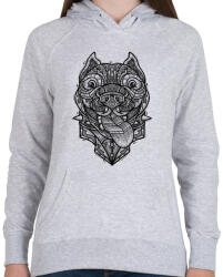 printfashion Pitbull - Női kapucnis pulóver - Sport szürke (300133)