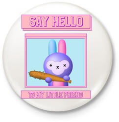 printfashion Say Hello - Kitűző, hűtőmágnes - Fehér (11376925)