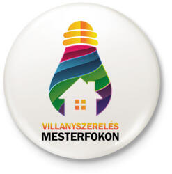 printfashion Villanyszerelés mesterfokon - Kitűző, hűtőmágnes - Fehér (6546387)