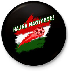 printfashion hajrá magyarok - Kitűző, hűtőmágnes - Fekete (14687972)