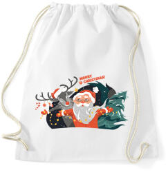 printfashion Karácsonyi minta - télapó és rénszarvas_Rajztábla 1 - Sportzsák, Tornazsák - Fehér (5692301)