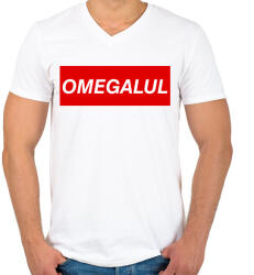printfashion OMEGALUL - Férfi V-nyakú póló - Fehér (847757)
