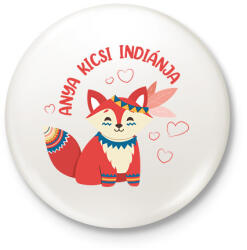 printfashion Anya kicsi indiánja - Kitűző, hűtőmágnes - Fehér (7606587)