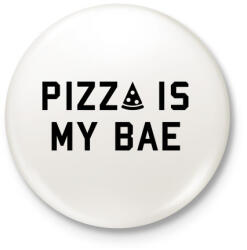 printfashion Pizza is my Bae - Kitűző, hűtőmágnes - Fehér (3080540)
