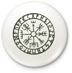 printfashion Rúna felirat kör sötét - Kitűző, hűtőmágnes - Fehér (4611055)