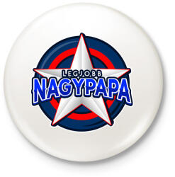 printfashion LEGJOBB NAGYPAPA - Kitűző, hűtőmágnes - Fehér (10817613)