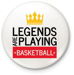 printfashion Legends are playing basketball - Kitűző, hűtőmágnes - Fehér (7159446)