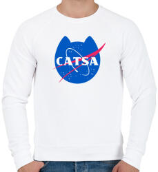 printfashion CATSA - Férfi pulóver - Fehér (4368371)