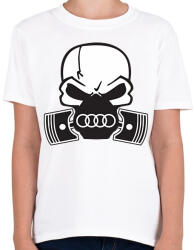 printfashion Skull audi - Gyerek póló - Fehér (2133077)