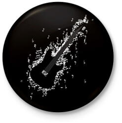 printfashion Elektromos gitár - Kitűző, hűtőmágnes - Fekete (9183221)