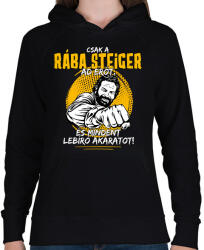 printfashion Csak a rába steiger ad erőt - Női kapucnis pulóver - Fekete (7609217)
