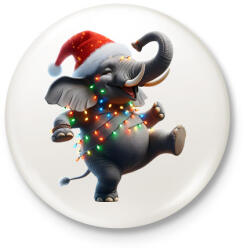 printfashion Táncoló karácsonyi party elefánt - Kitűző, hűtőmágnes - Fehér (15262646)