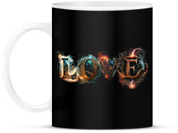 printfashion LOVE - Magic fonts - Varázslatos betűkkel írt szerelmes felirat - Bögre - Fekete (11847622)