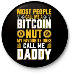 printfashion BITCOIN 4 EVER 37 - Kitűző, hűtőmágnes - Fekete (6109345)