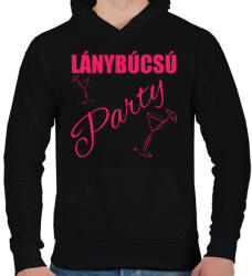printfashion Lánybúcsú party - Férfi kapucnis pulóver - Fekete (13570811)
