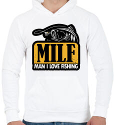 printfashion Imádok horgászni! - Férfi kapucnis pulóver - Fehér (2457497)